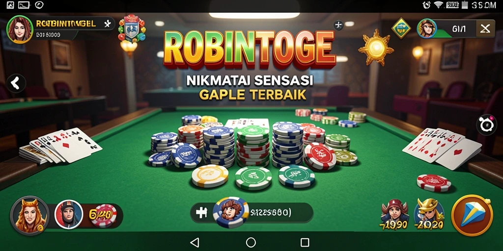 Screenshot gameplay ROBINTOGEL yang menampilkan serunya permainan Gaple.