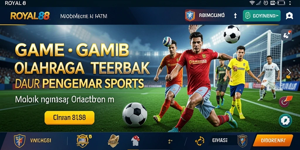 Tampilan gameplay menarik dari aplikasi ROYAL88 yang menggambarkan aksi olahraga.