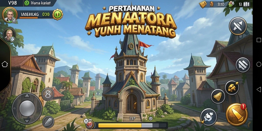 Gameplay strategis menara pertahanan yang menegangkan di V98.